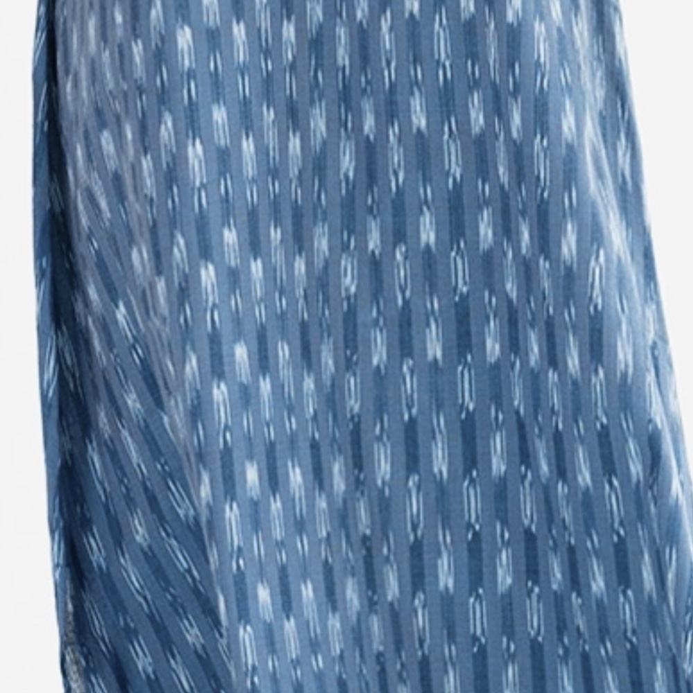 NEW! Savya Handmade Neela Ikat Handloom Dress Blue Steel 100% Cotton SZ S/M L/XL - Picture 7 of 8